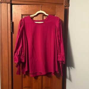 Chico's Fuchsia Blouse with Bow Sleeves